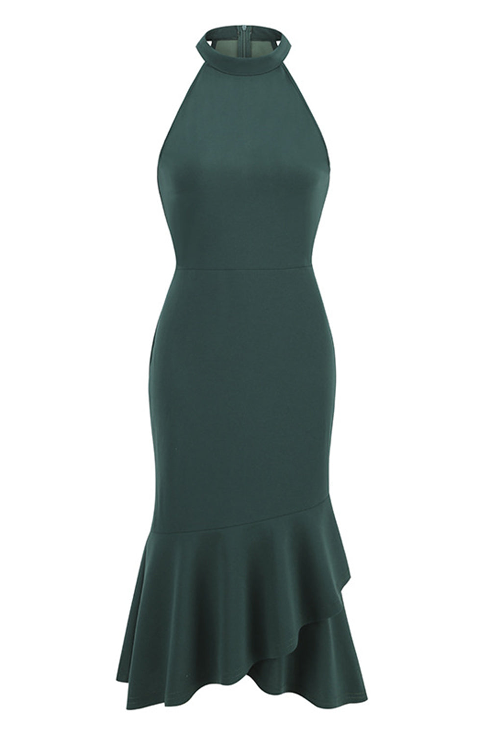 Halter Sheath Robe noire sans manches des années 60