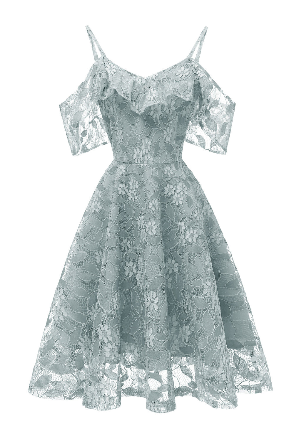 Une ligne de la robe en dentelle Blush à l’épaule