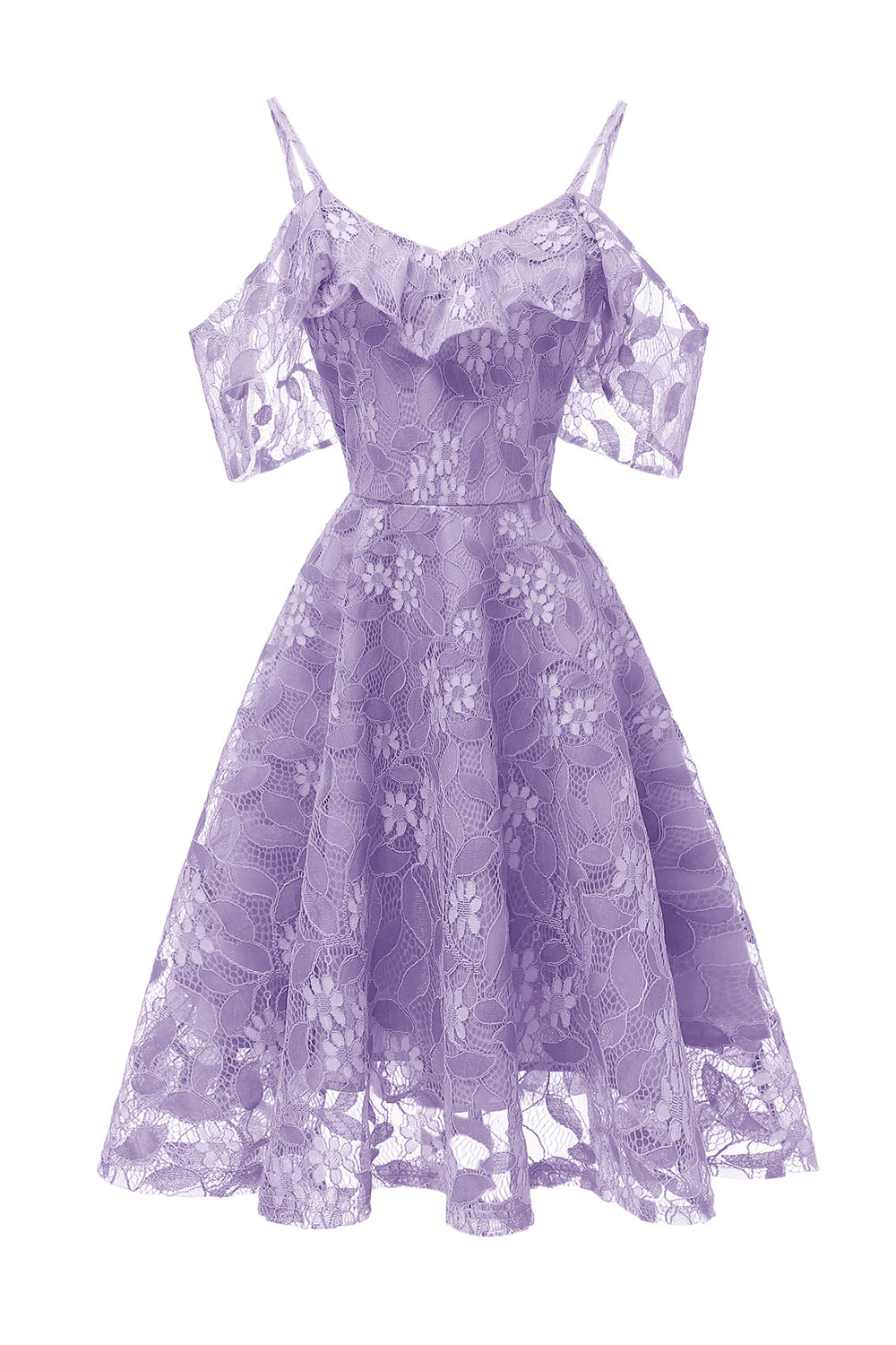 Une ligne de la robe en dentelle Blush à l’épaule