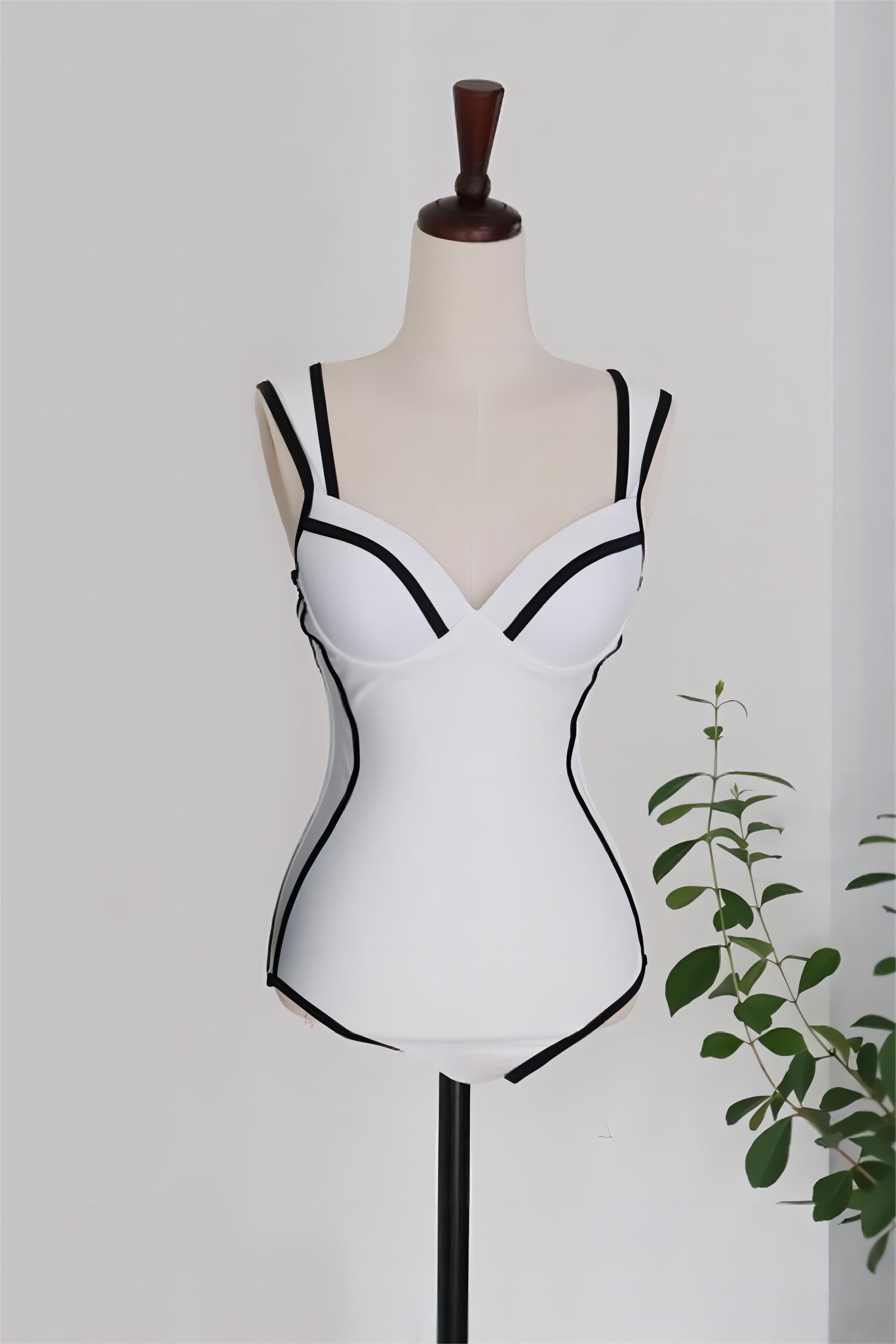 Sweetheart One Piece High Waits Bikini blanc