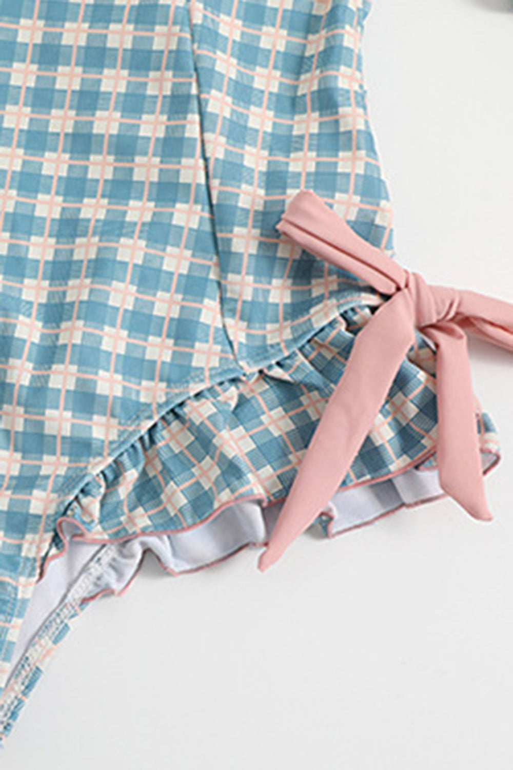 Maillot de bain bleu taille haute Sweetheart One Piece