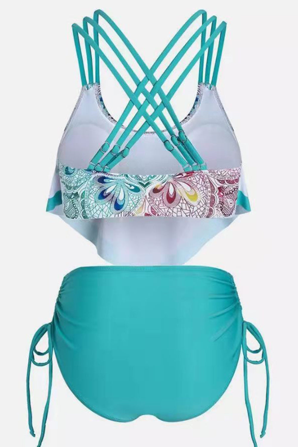 Deux maillots de bain imprimés verts Tankini