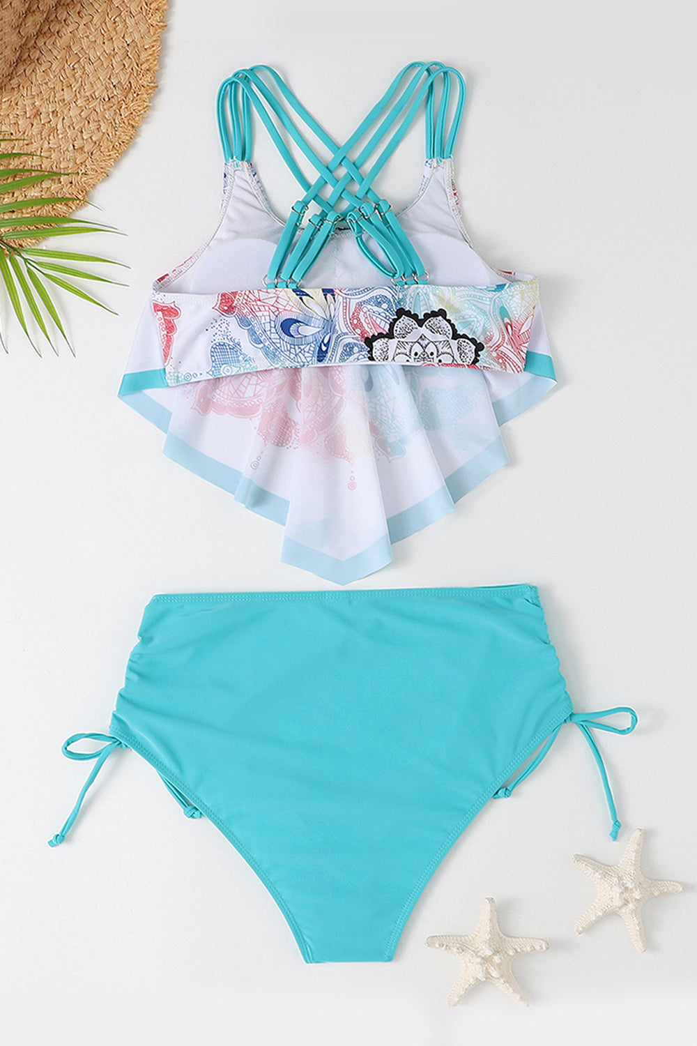 Deux maillots de bain imprimés verts Tankini