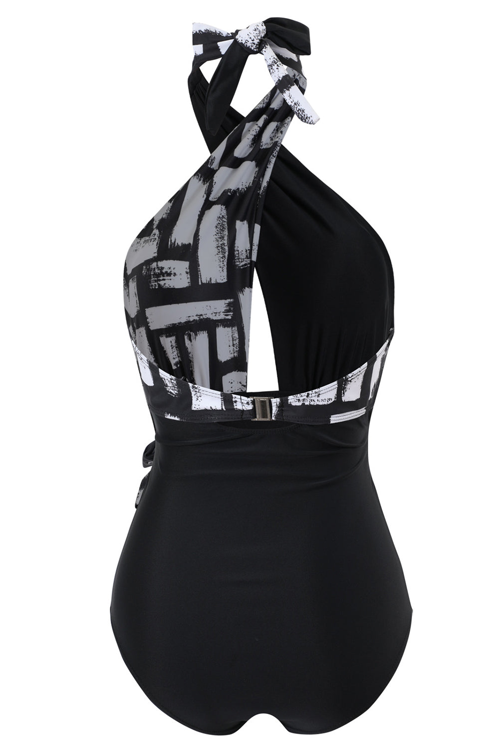 Halter Neck One Piece Taille Haute Maillot de bain vert