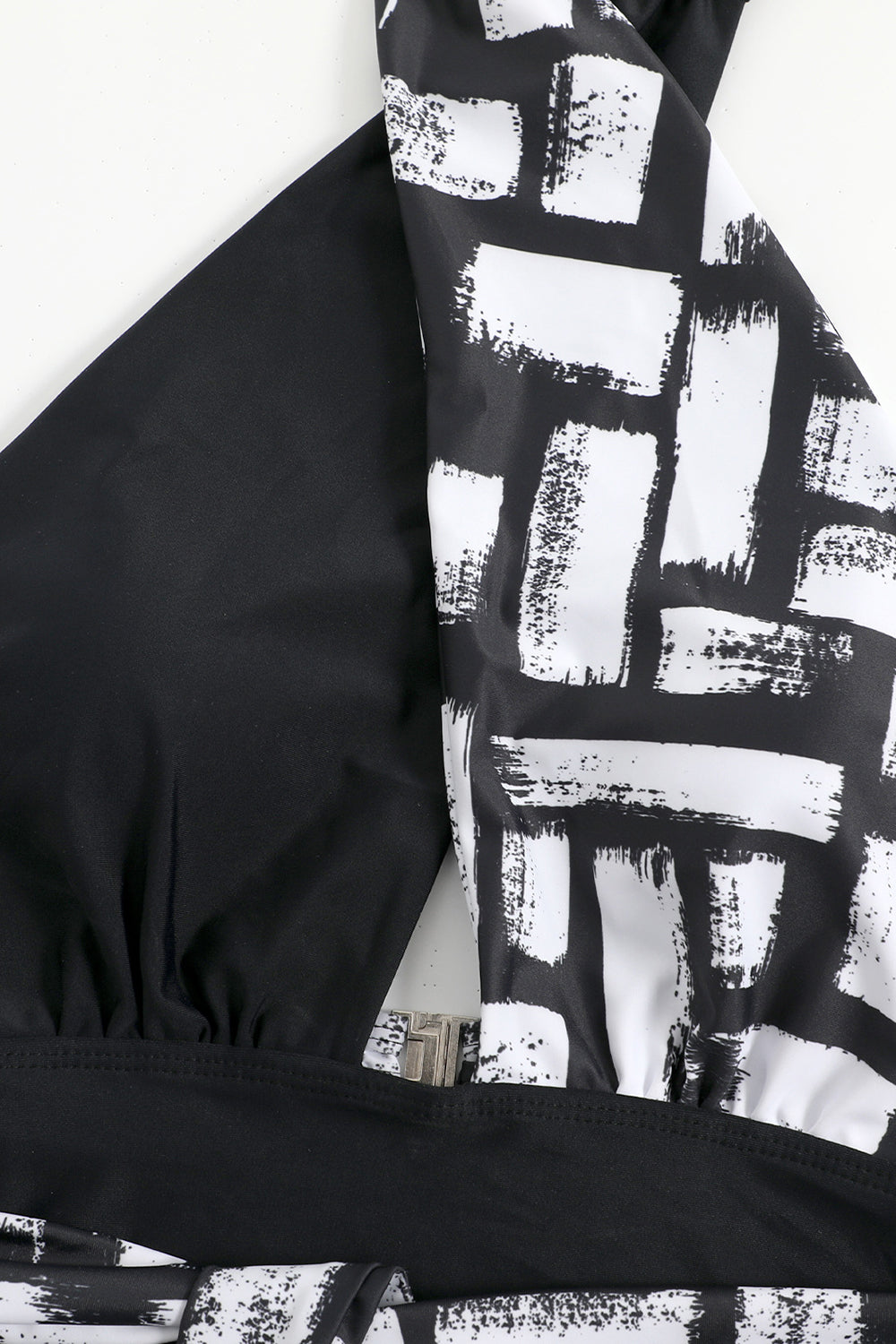 Halter Neck One Piece Taille Haute Maillot de bain vert