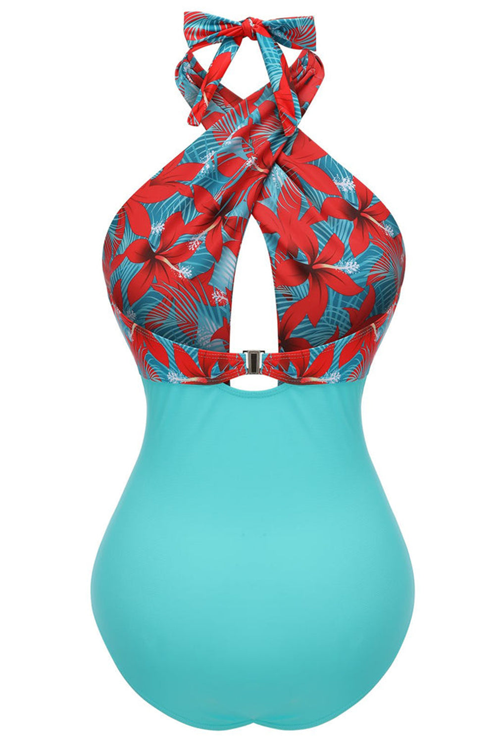 Halter Neck One Piece Taille Haute Maillot de bain vert