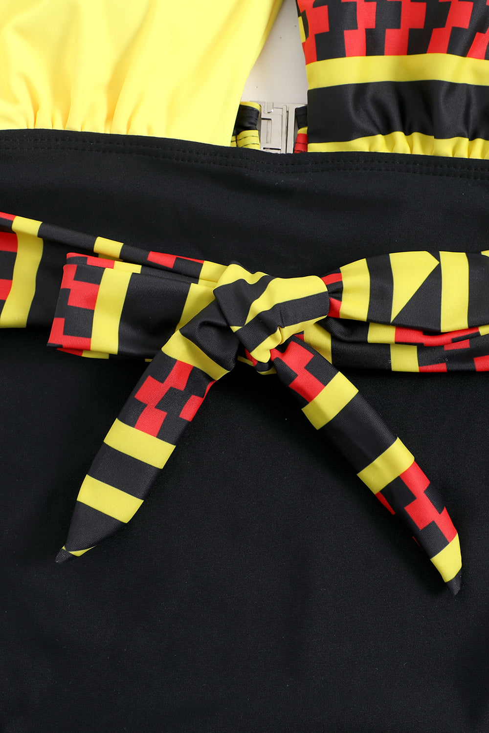 Halter Neck One Piece Taille Haute Maillot de bain vert