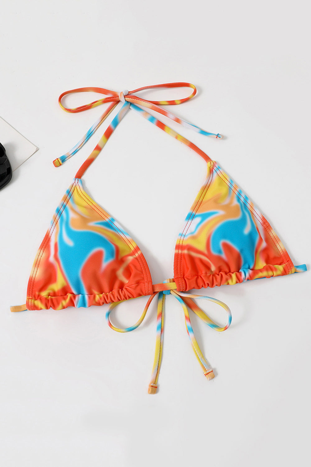 Halter Neck Orange Bikini imprimé