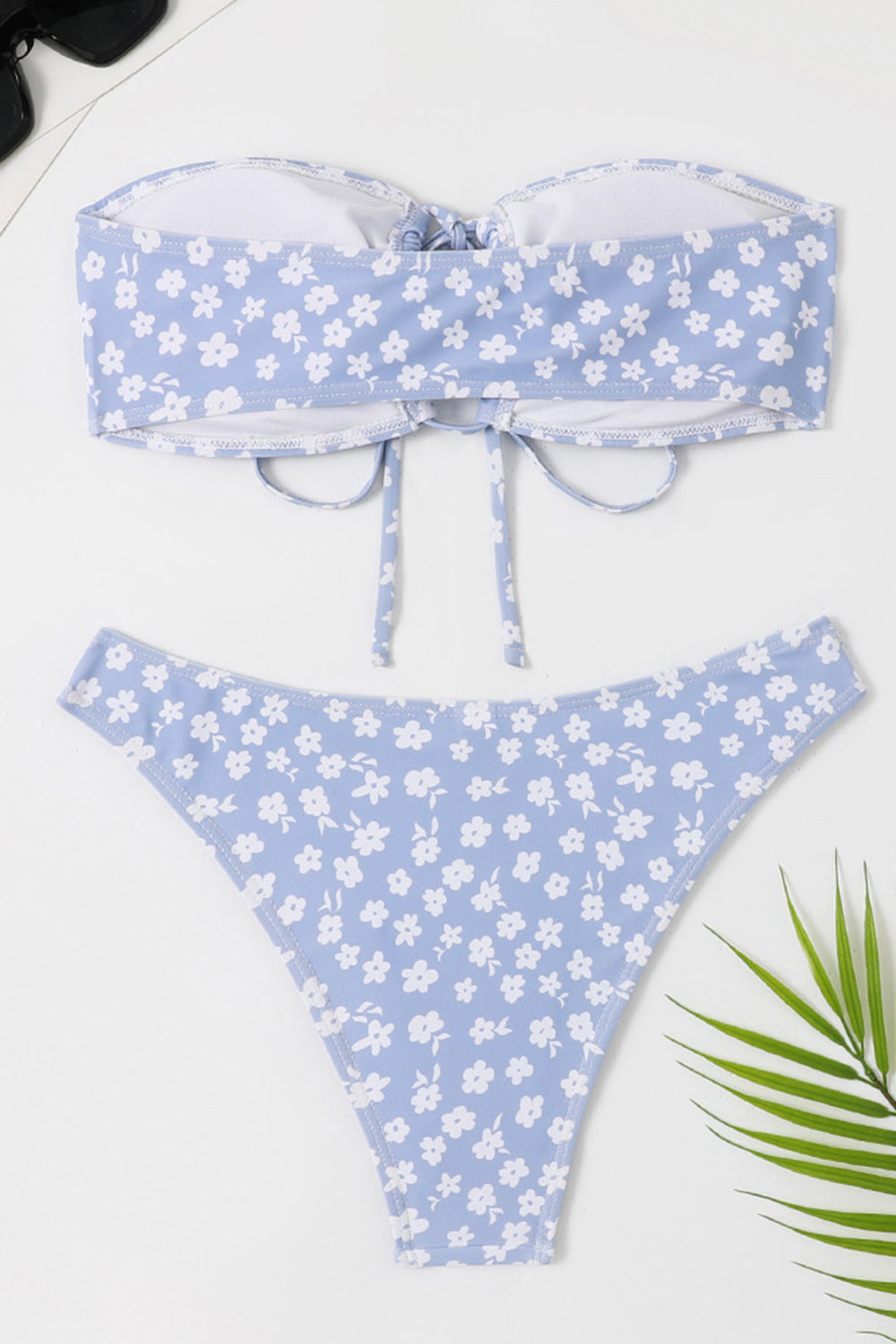 Deux pièces Tube Top Maillot de bain floral rose