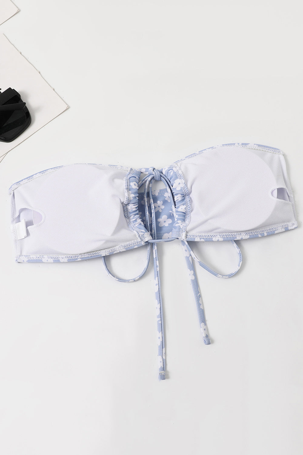 Deux pièces Tube Top Maillot de bain floral rose