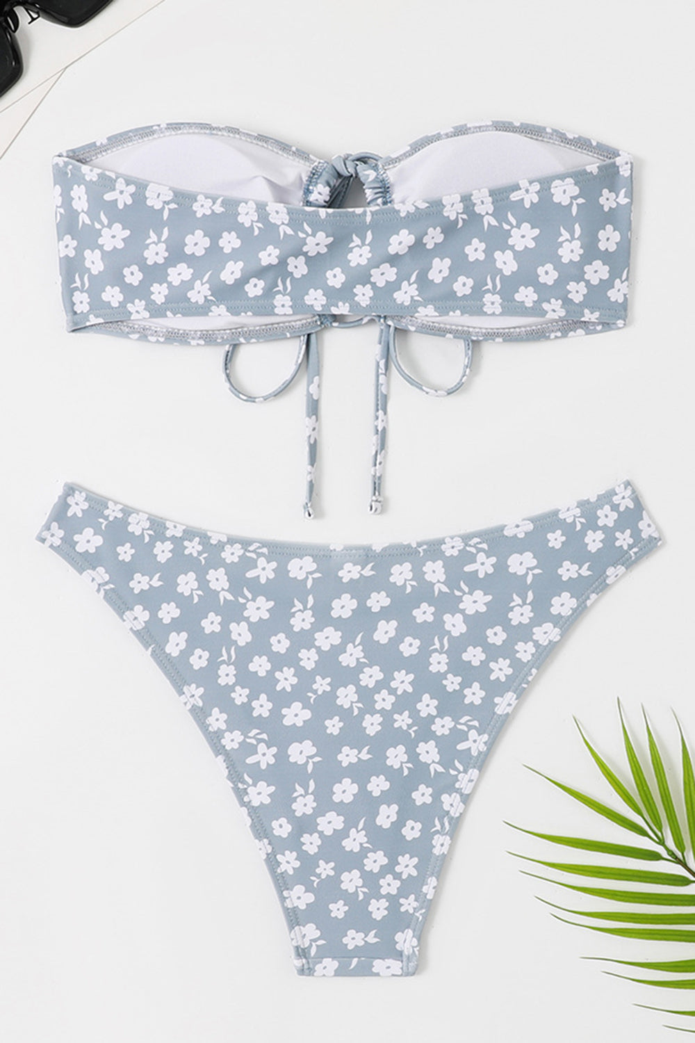 Deux pièces Tube Top Maillot de bain floral rose