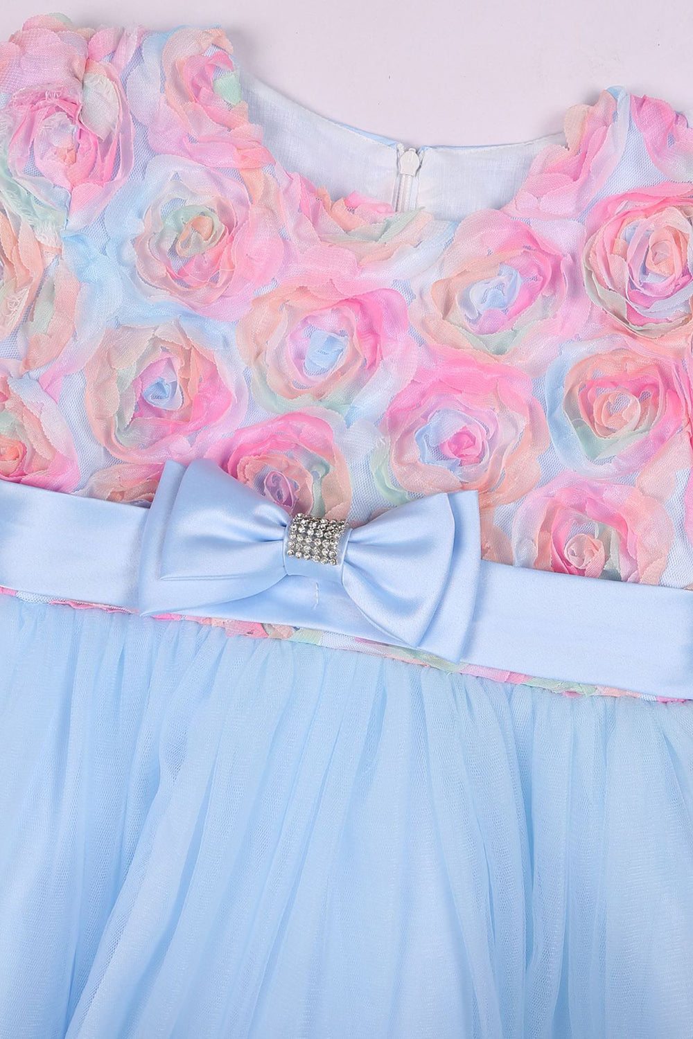 Une ligne Bijou Col Tulle Vert Robe Fille