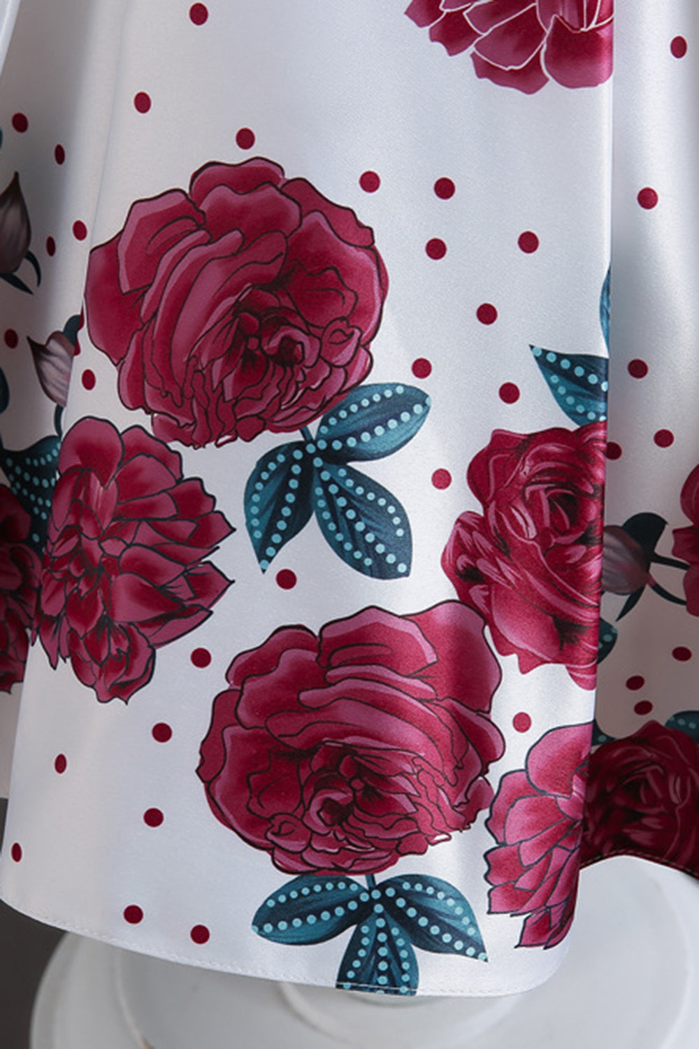 Une ligne Jewel Col Robe Fille Imprimée Bleue