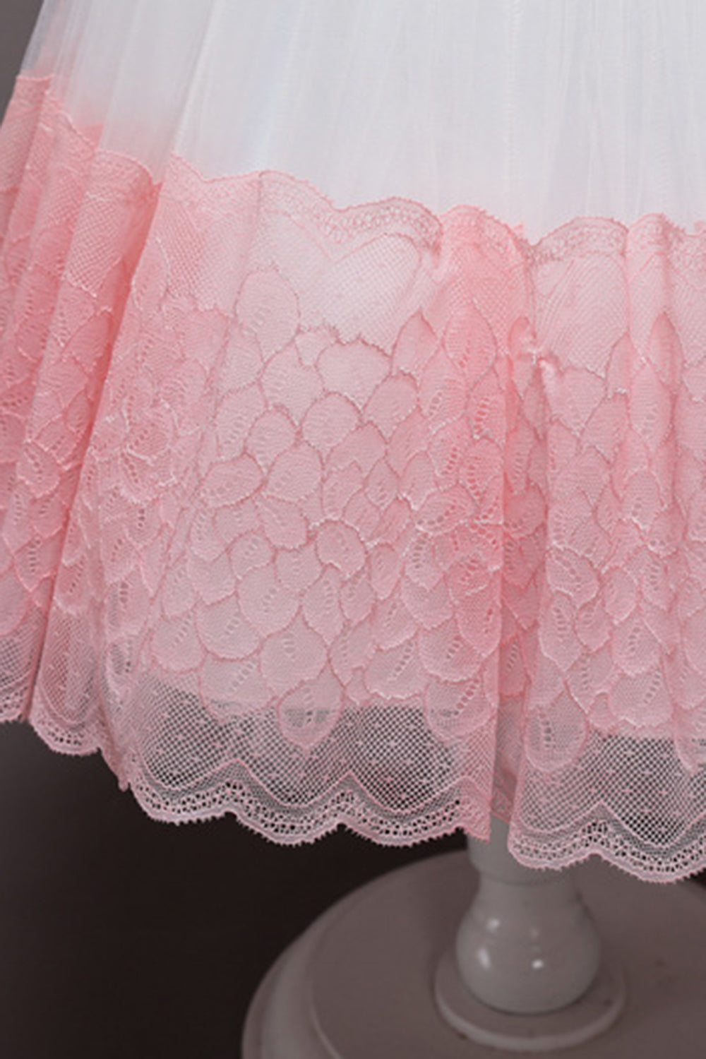 Robe de fille en tulle de fleurs rose sans manches avec nœud