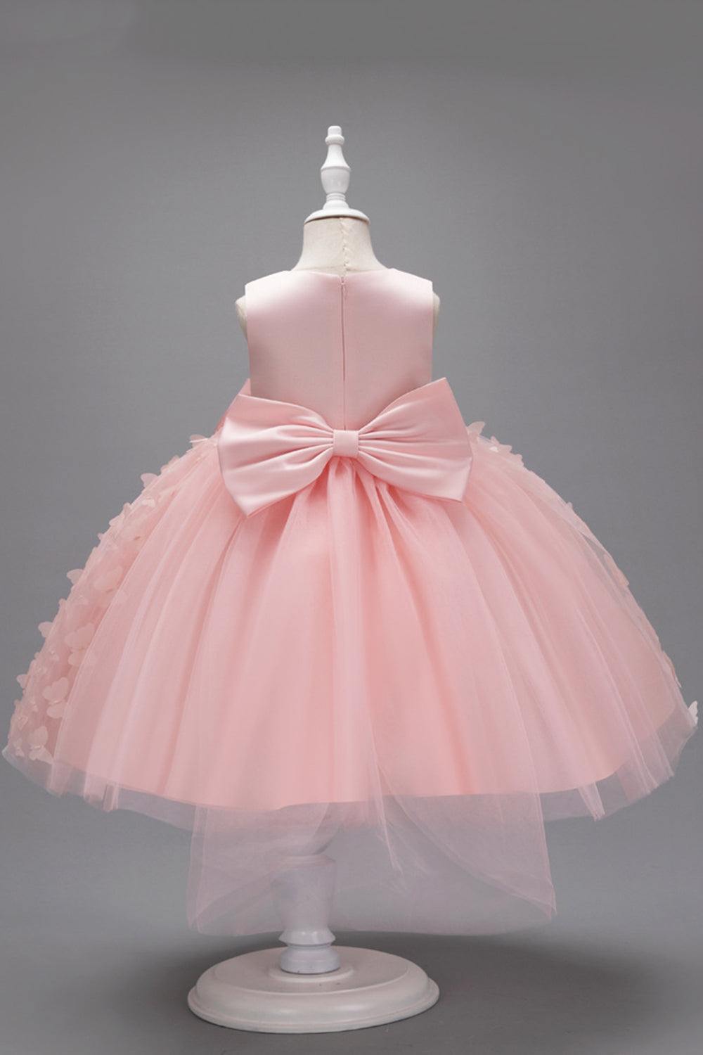 Champagne Princesse Papillon Tulle Robe de fille avec nœud