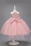 Champagne Princesse Papillon Tulle Robe de fille avec nœud
