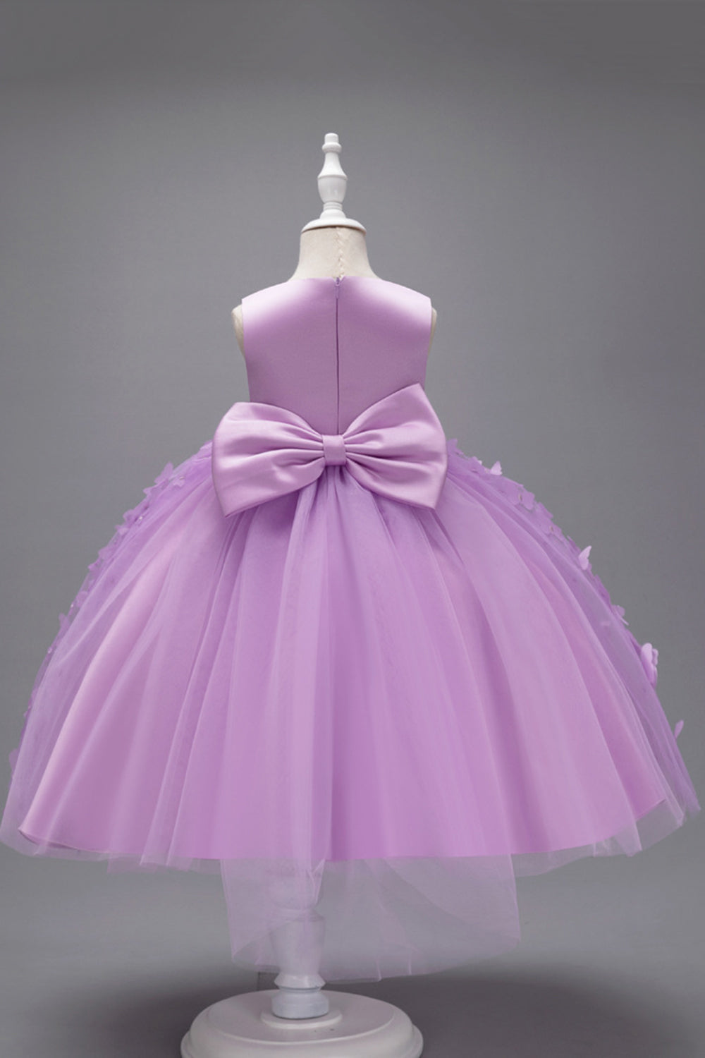 Champagne Princesse Papillon Tulle Robe de fille avec nœud