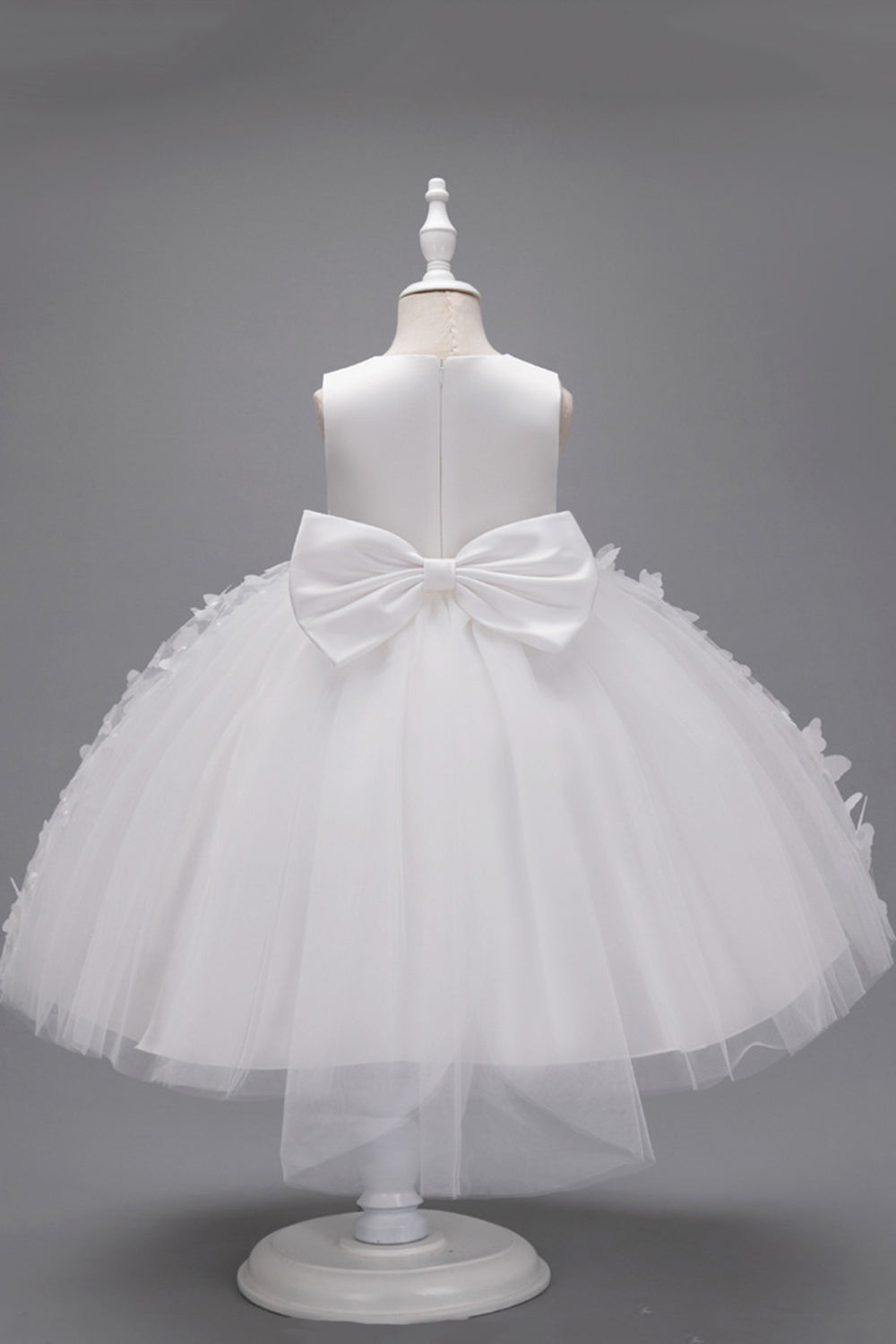 Champagne Princesse Papillon Tulle Robe de fille avec nœud