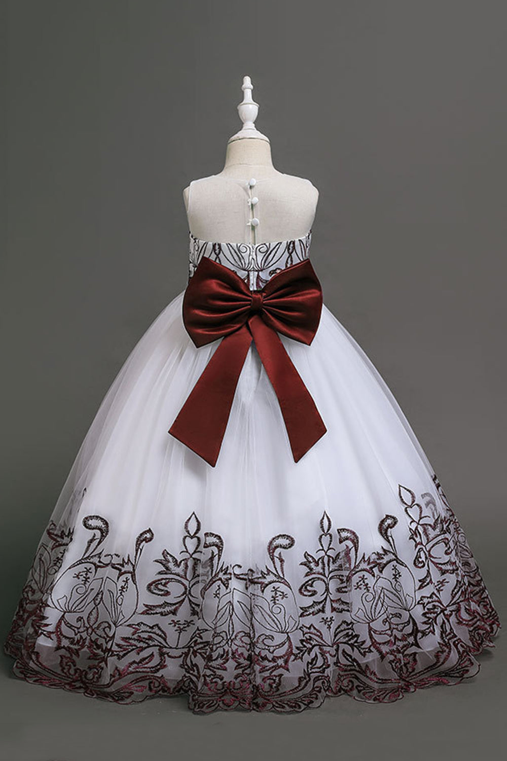 Navy Sans manches Une ligne Broderie Robe pour filles