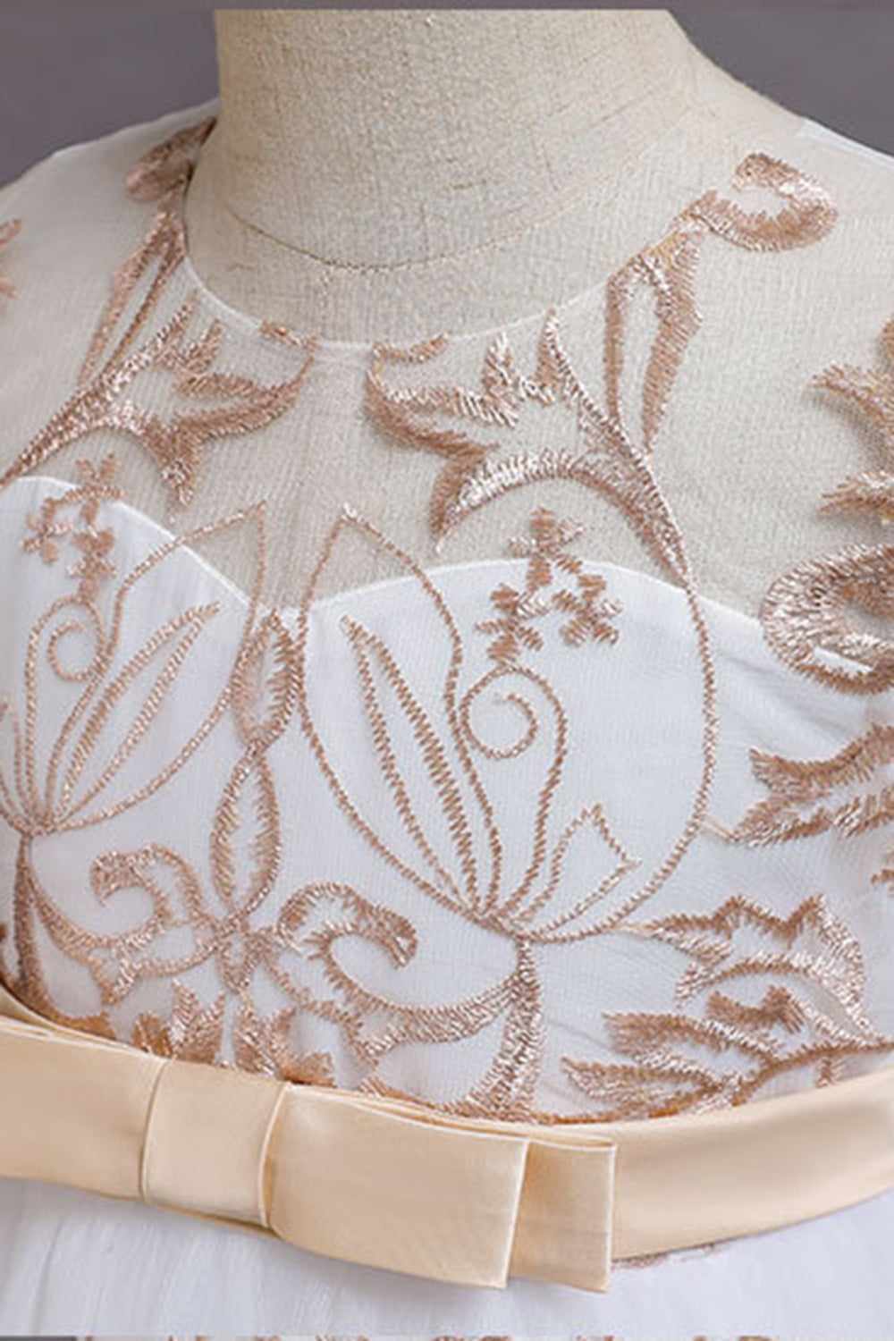 Navy Sans manches Une ligne Broderie Robe pour filles