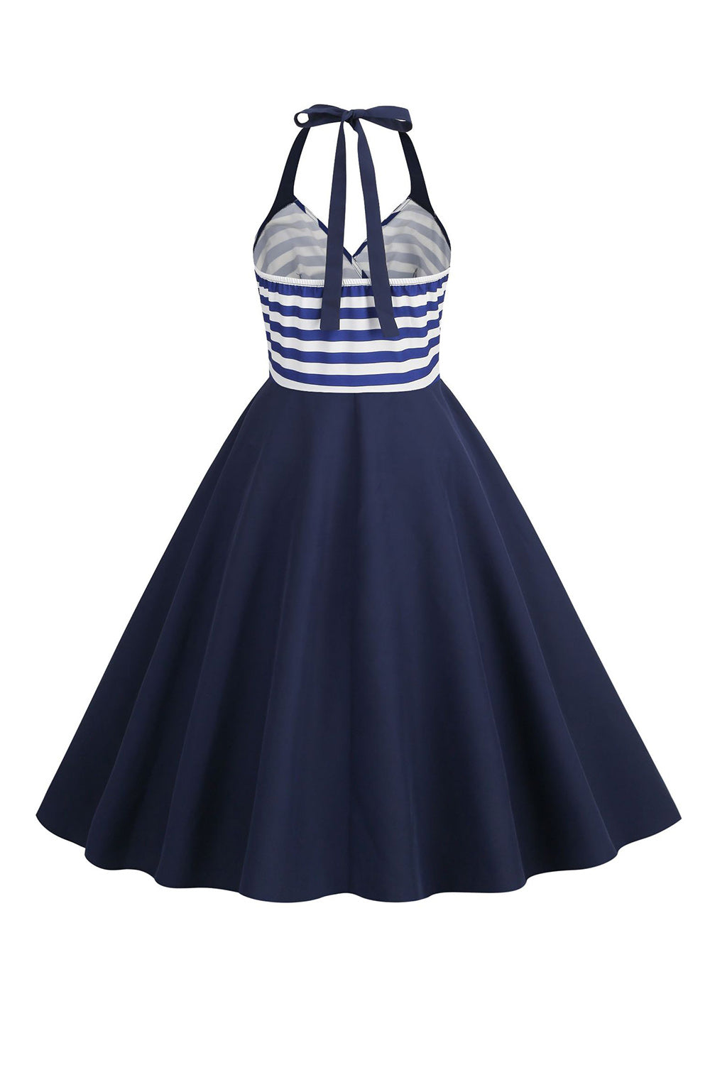 Robe Stripes Halter Swing des années 50