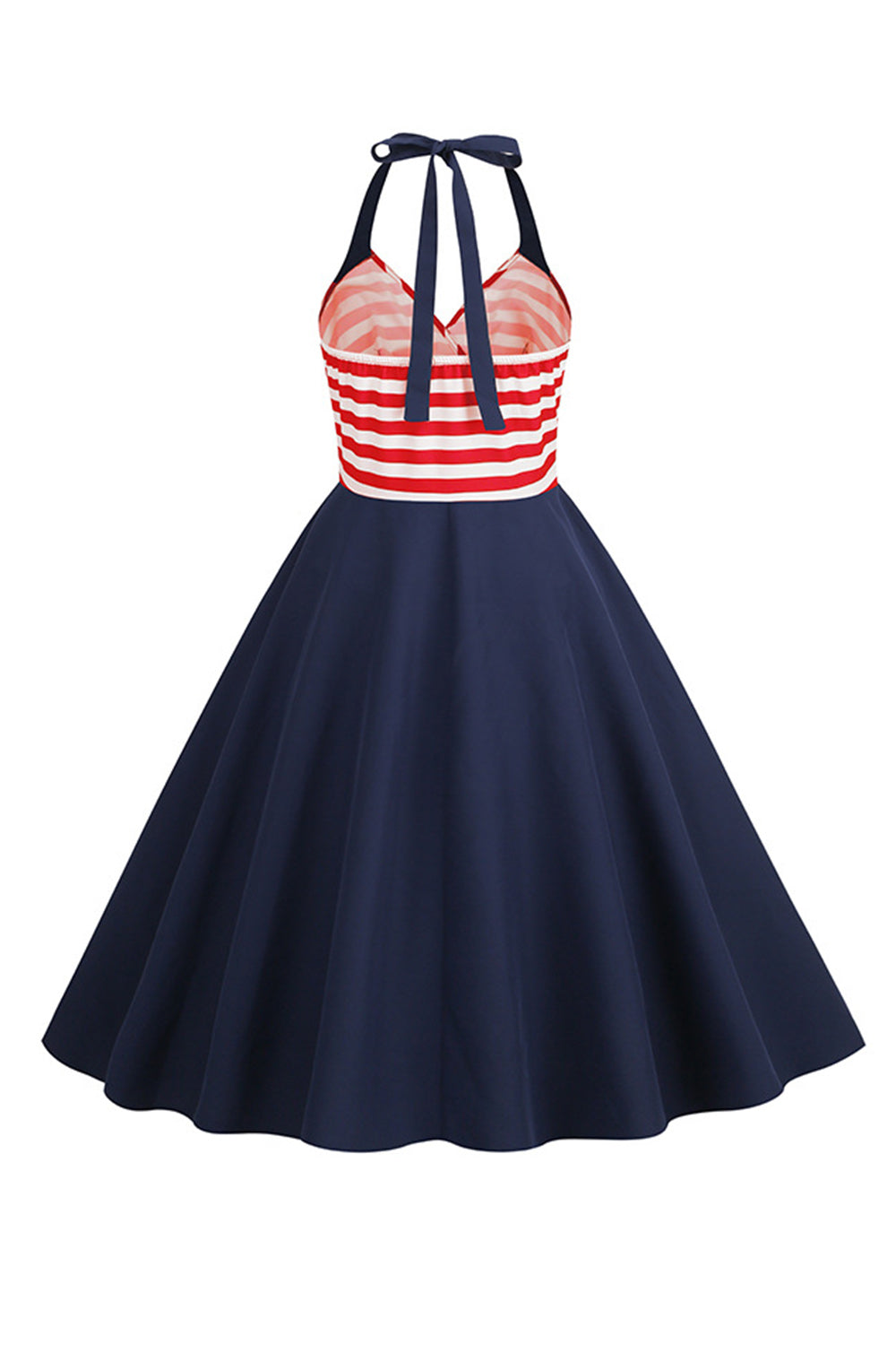 Robe Stripes Halter Swing des années 50