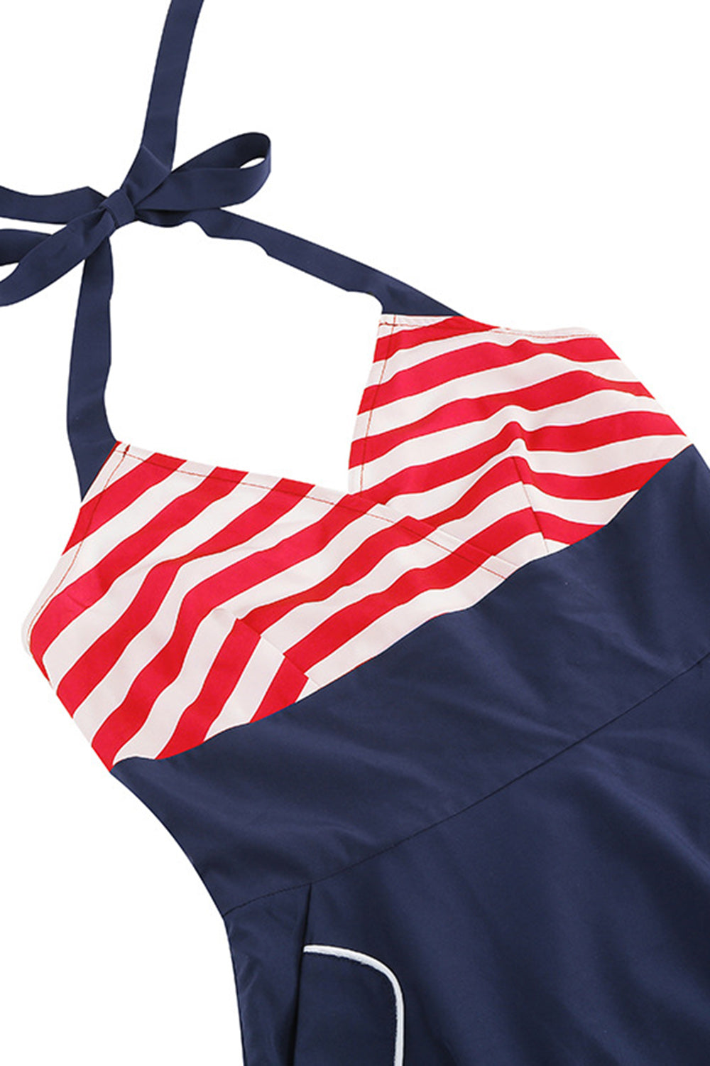 Robe Stripes Halter Swing des années 50