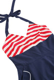 Robe Stripes Halter Swing des années 50