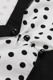 Robe noire à pois swing des années 50 à manches courtes