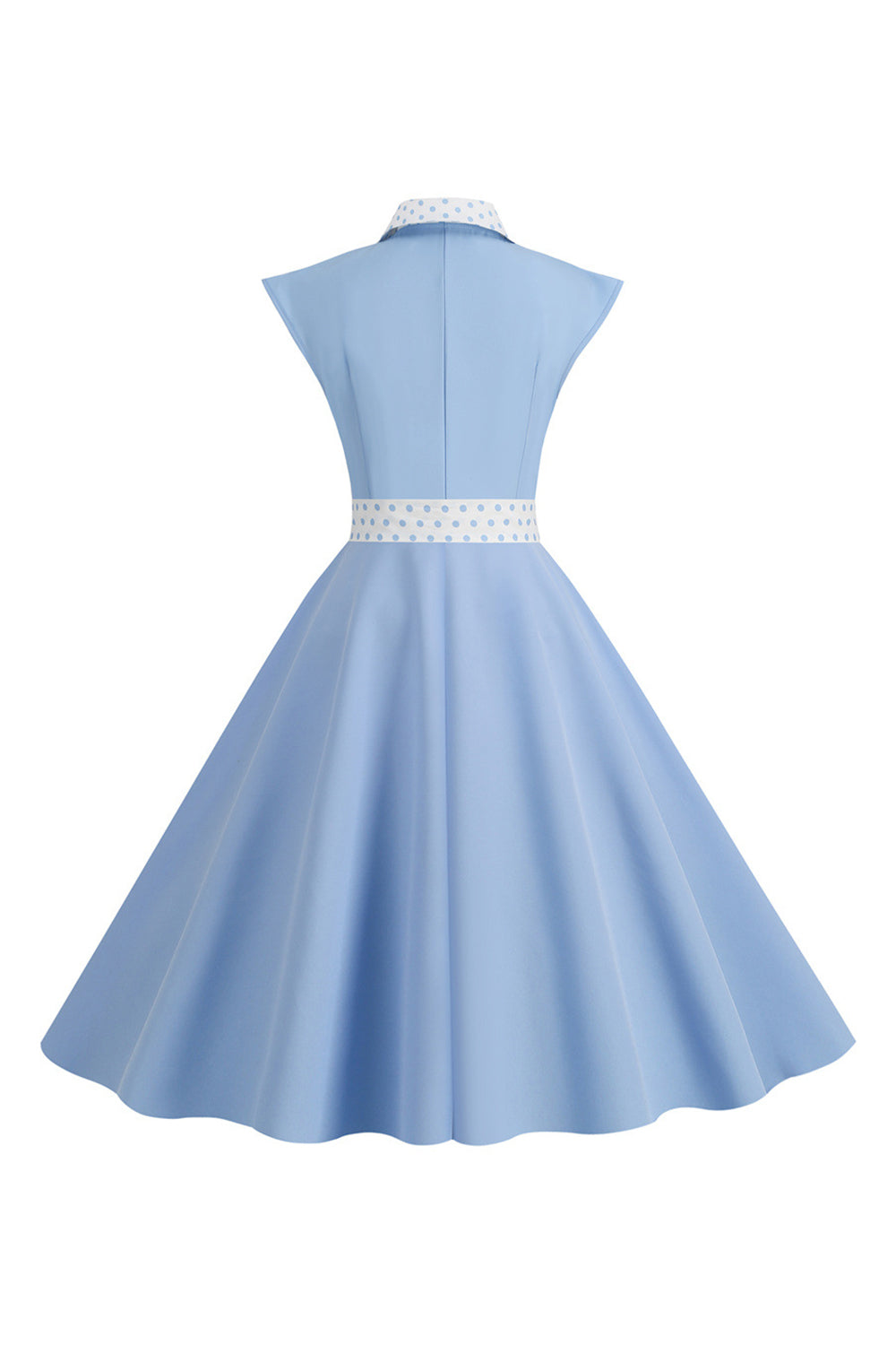 Robe noire à pois swing des années 50 avec nœud