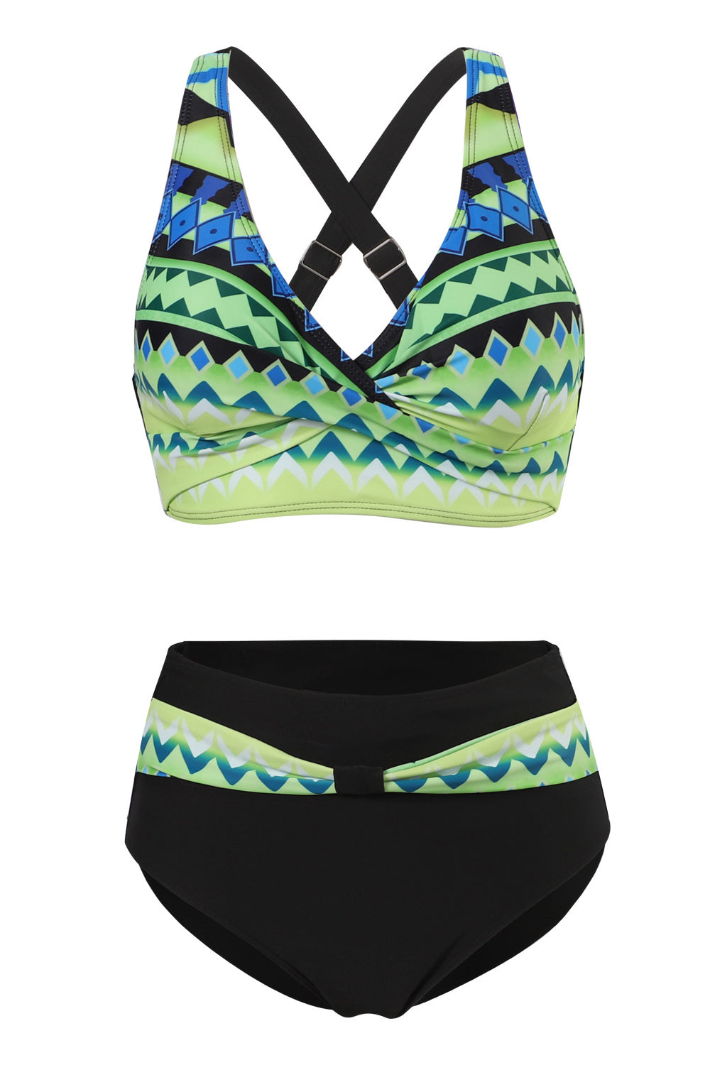 Maillot de bain athlétique bleu deux pièces avec short