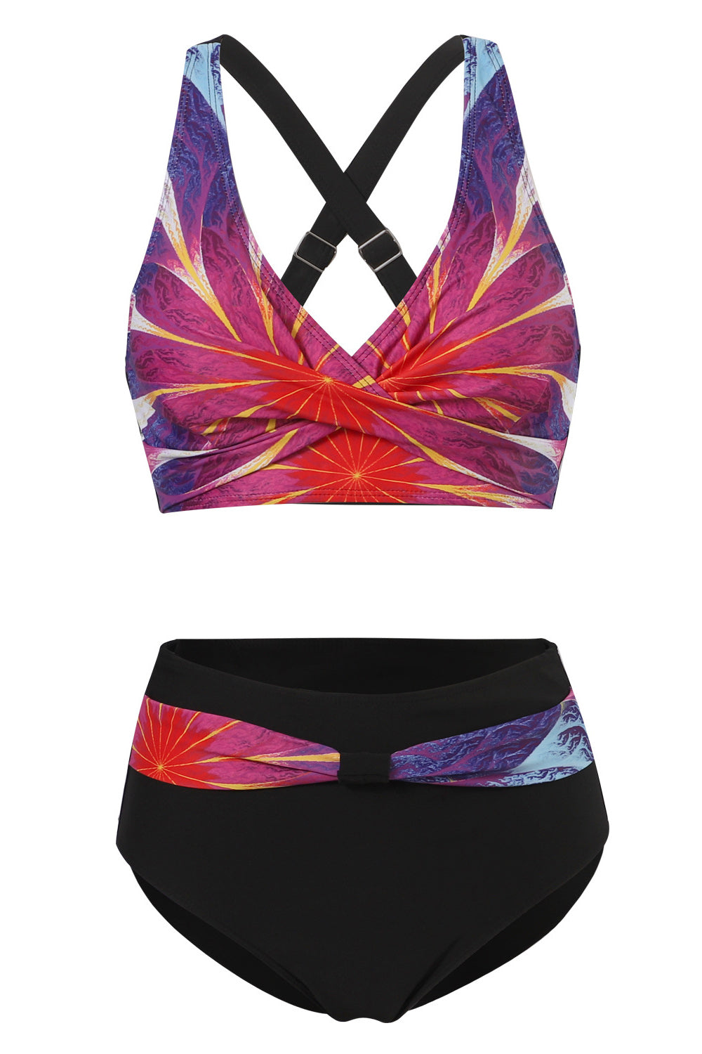 Maillot de bain athlétique bleu deux pièces avec short