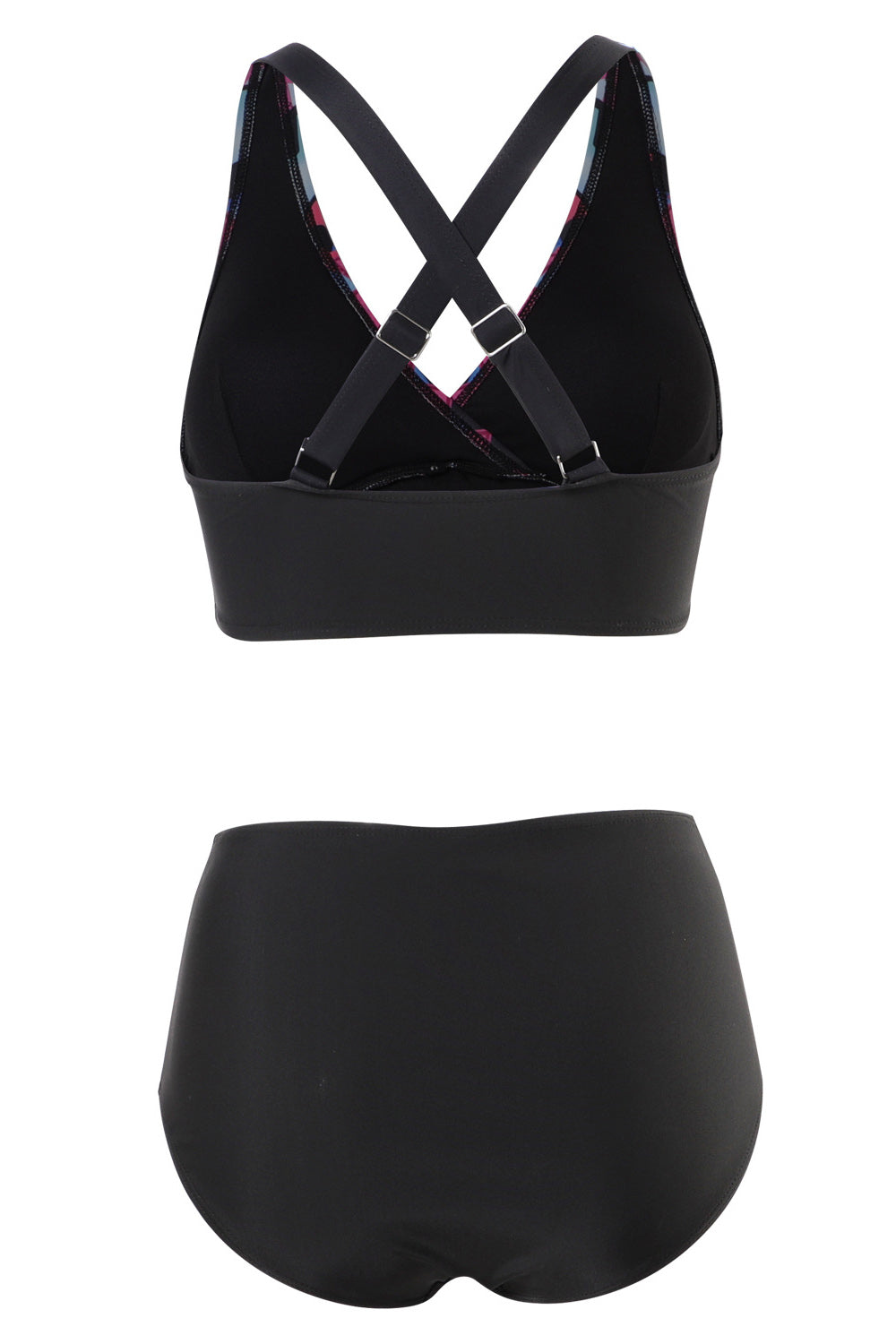 Maillot de bain athlétique bleu deux pièces avec short