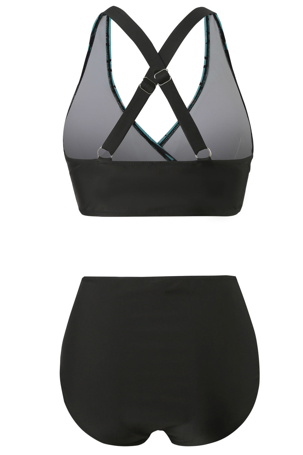 Maillot de bain athlétique bleu deux pièces avec short