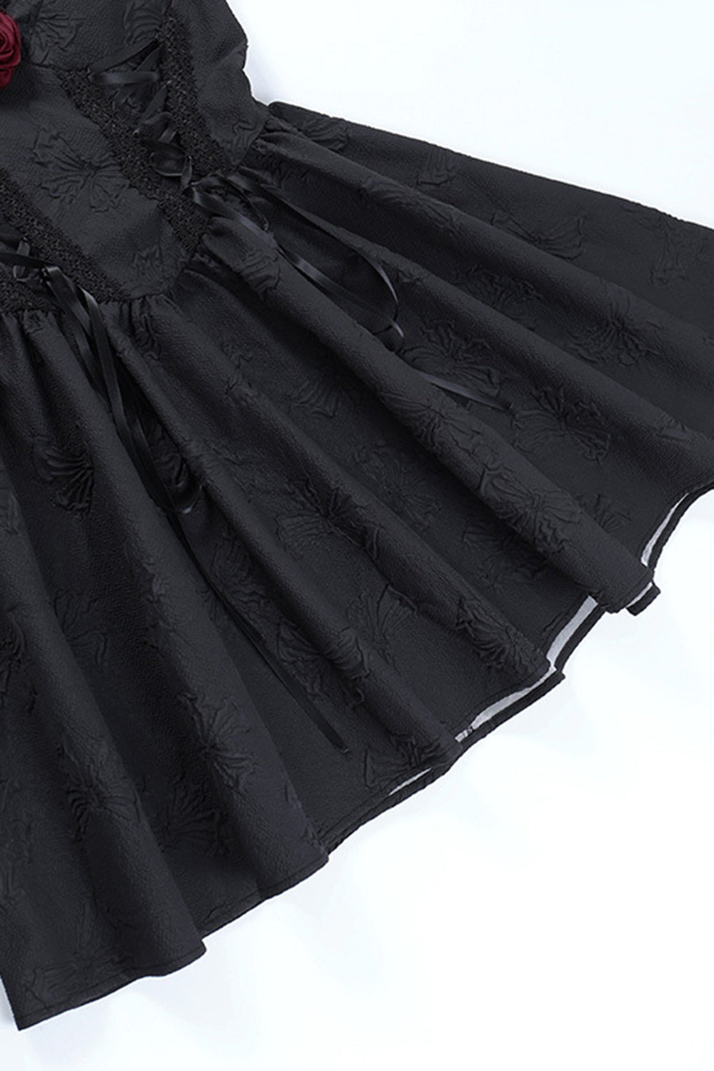 Spaghetti Straps Black 1950s Robe avec dentelle