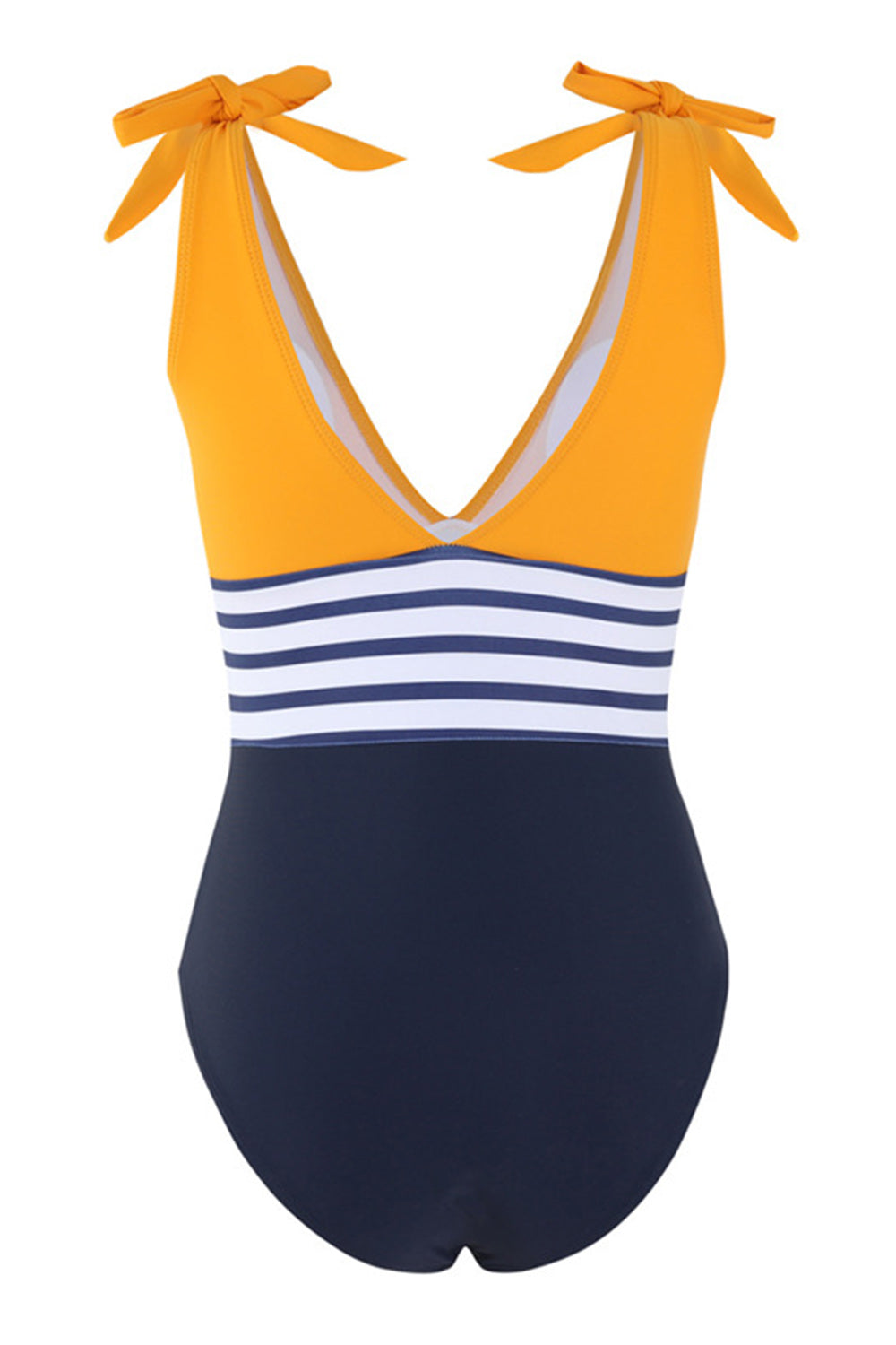 Maillot de bain jaune une pièce avec nœuds