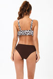 Leopard Deux Pièces Maillot de bain marron