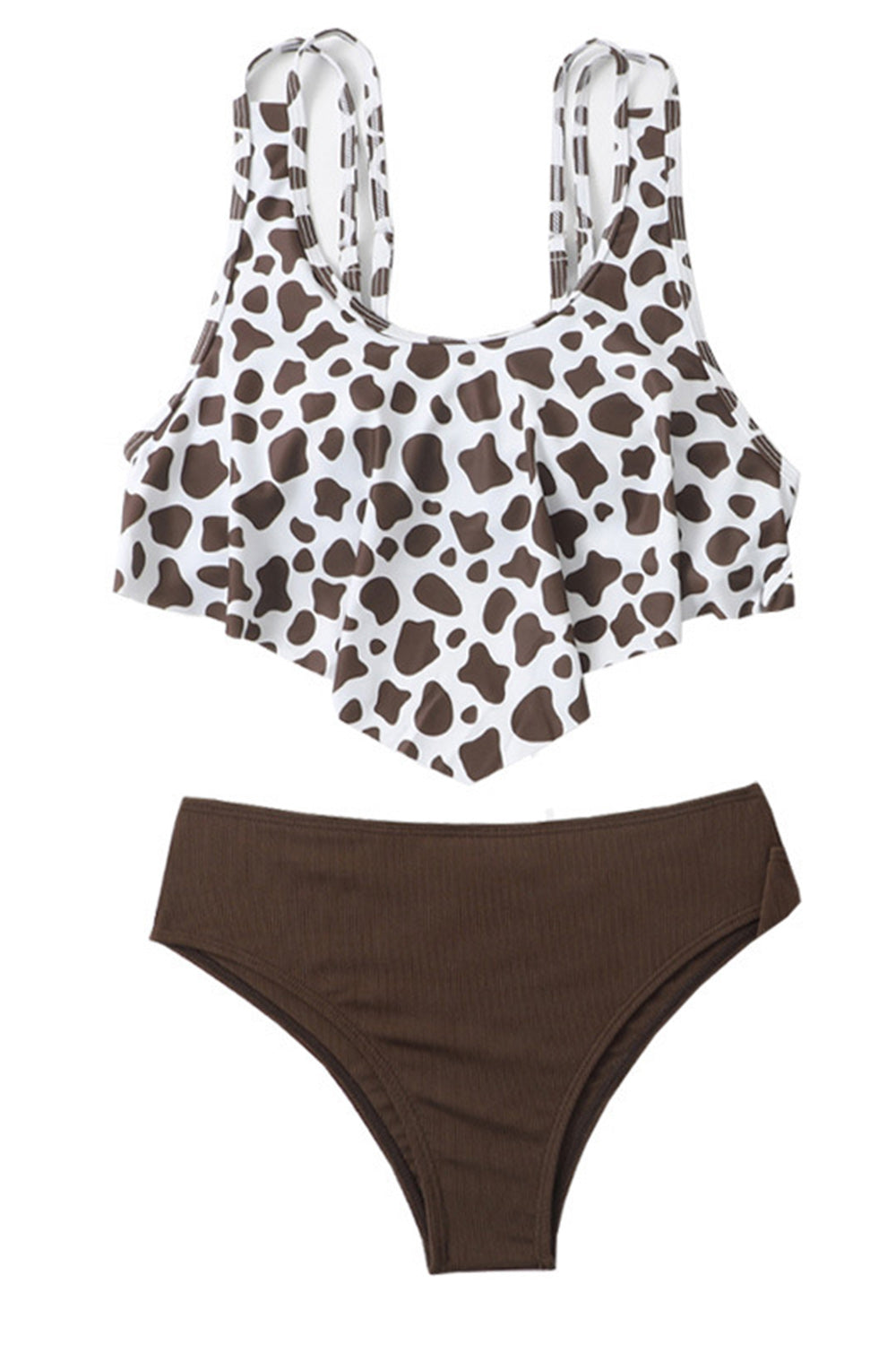 Leopard Deux Pièces Maillot de bain marron