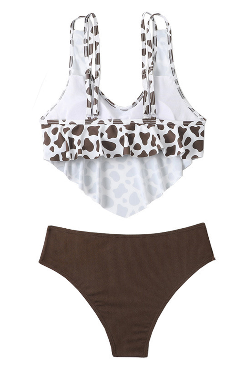 Leopard Deux Pièces Maillot de bain marron