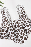 Leopard Deux Pièces Maillot de bain marron