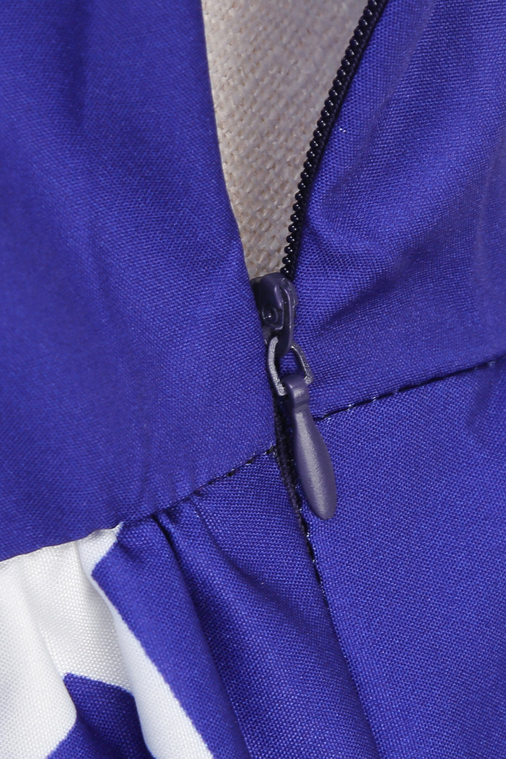 Blue Stars Stripes Printed Spaghetti Straps 1950s Robe