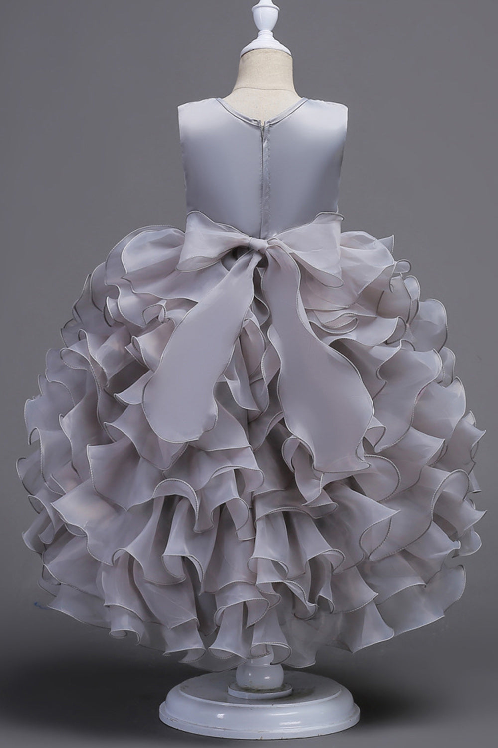 Haut Col rond Sans manches Sans manches Robes de soirée pour filles violettes