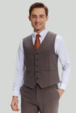Coffee Pinstripe 3 pièces Costumes de bal pour hommes