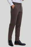 Coffee Pinstripe 3 pièces Costumes de bal pour hommes