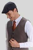 Coffee Pinstripe 3 pièces Costumes de bal pour hommes
