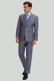Costumes de bal à revers crantés 3 pièces pour hommes gris