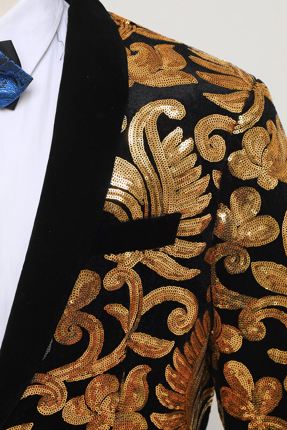 Blazer Slim Fit Solid One Button Veste de costume dorée Business pour homme