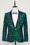 Veste Blazer à paillettes verte pour homme
