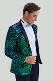 Veste Blazer à paillettes verte pour homme