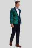 Veste Blazer à paillettes verte pour homme